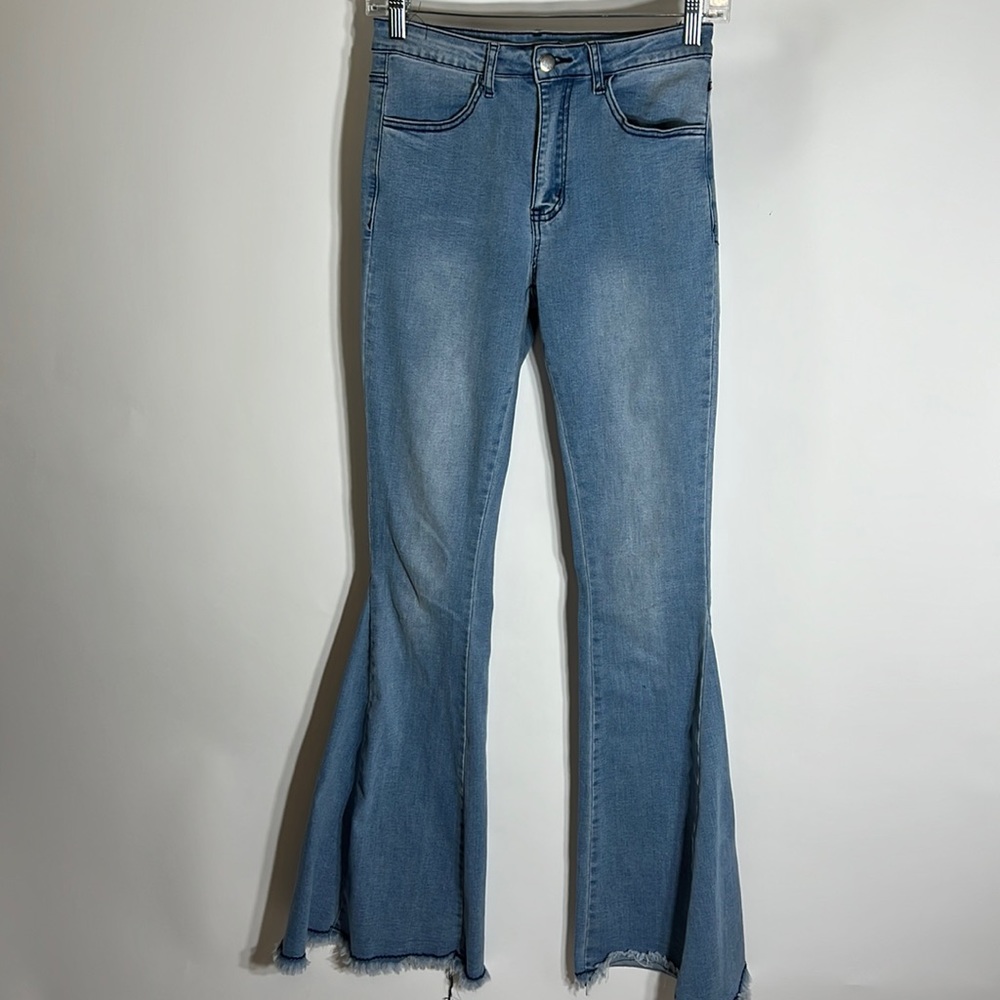 Altar’d state raw bottom flare bell bottom jeans size small